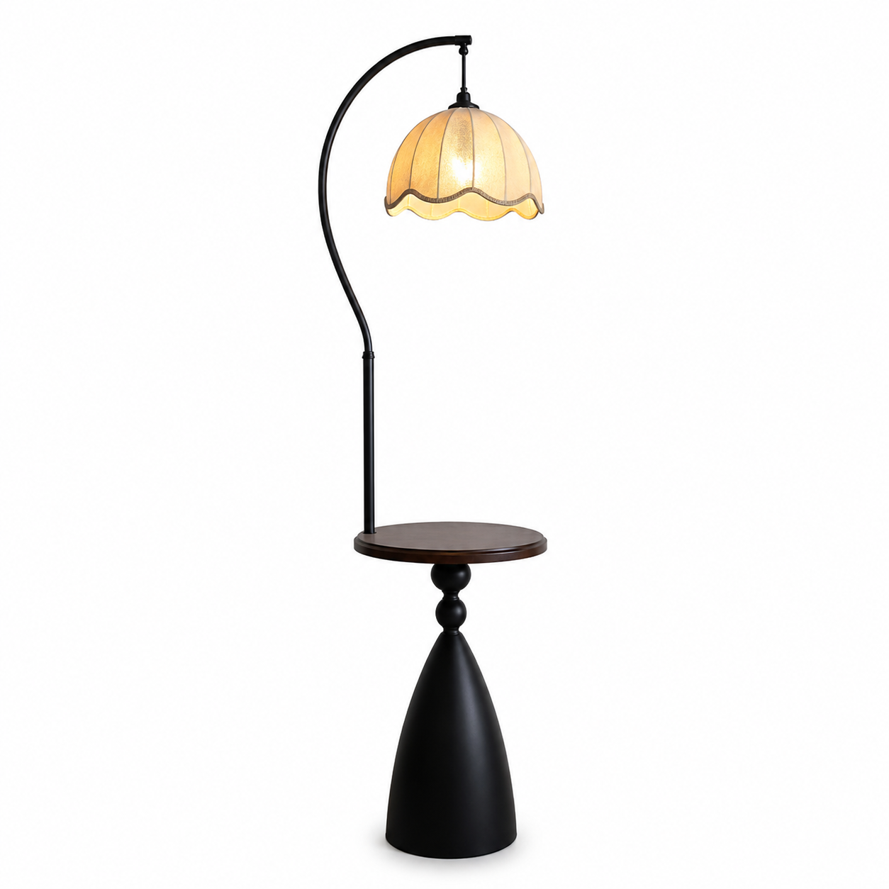 Petal Arc Floor Lamp with Side Table - Classic