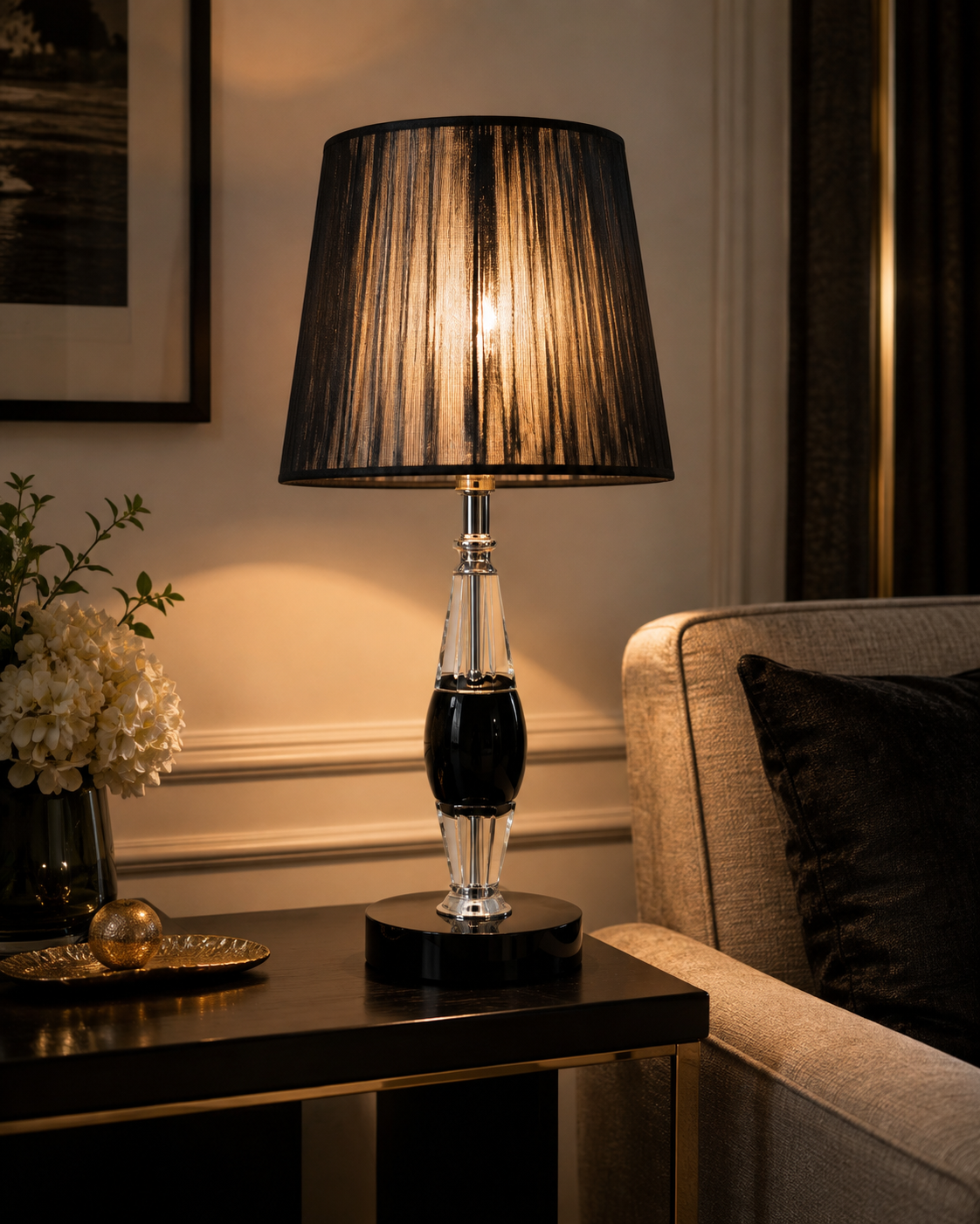 Onyx Crystal Table Lamp