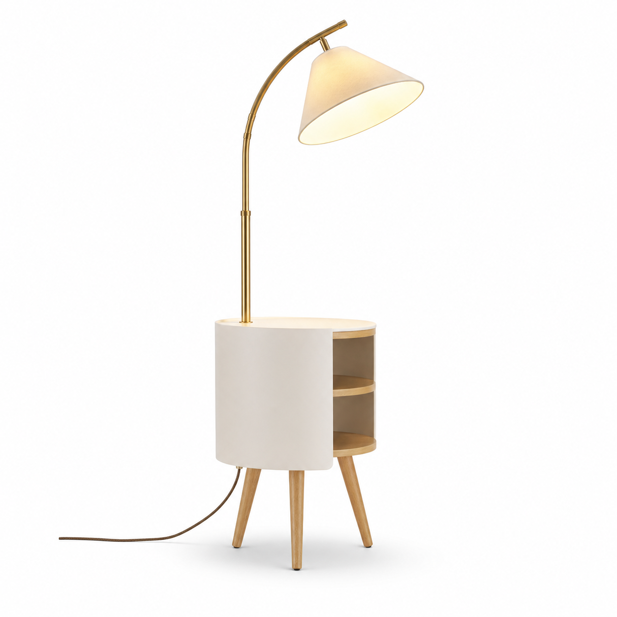 Halo Shelf Side Table Floor Lamp