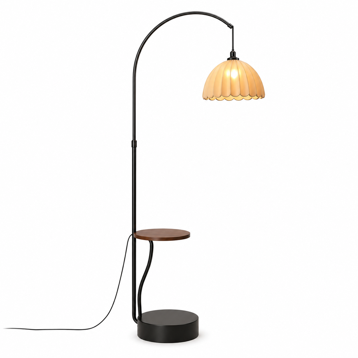 Petal Arc Floor Lamp with Side Table - Extended