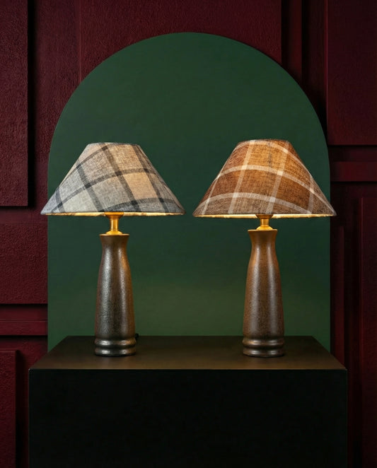 Tartan Shade Ceramic Table Lamp
