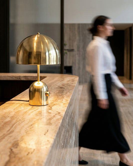 DomeGlow Metal Mushroom Table Lamp