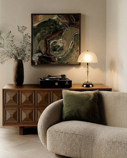 Scalloped Dome Crystal Table Lamp