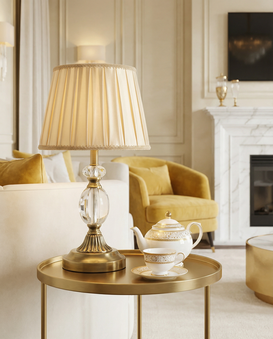 Classic Brass & Crystal Table Lamp