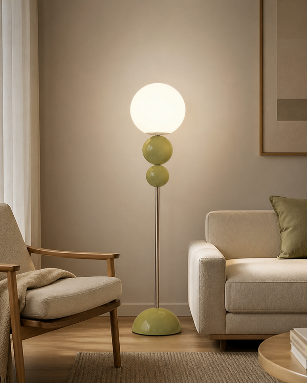 Orb Stack Sage Globe Floor Lamp