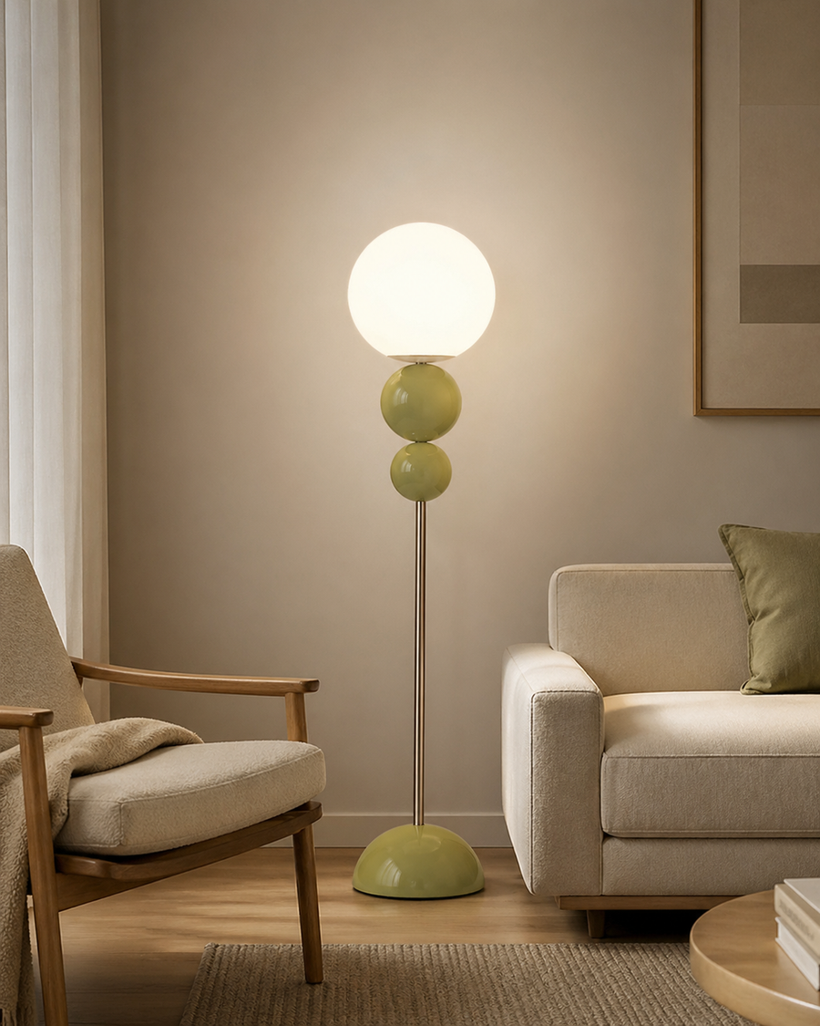 Orb Stack Sage Globe Floor Lamp