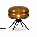 Amber Pod Glass Tripod Table Lamp