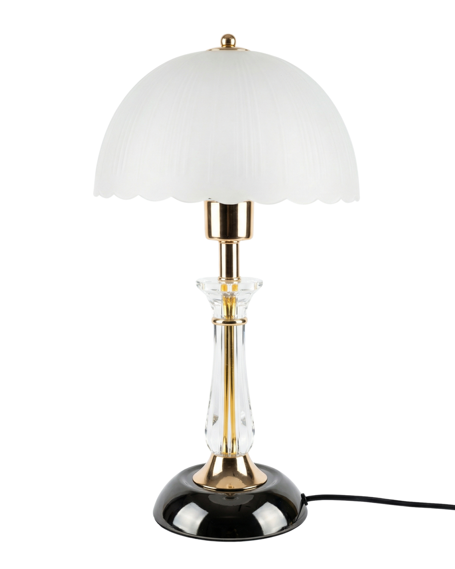 Scalloped Dome Crystal Table Lamp