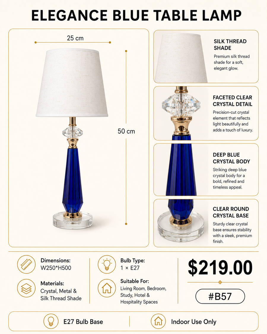 Elegance Blue Table Lamp
