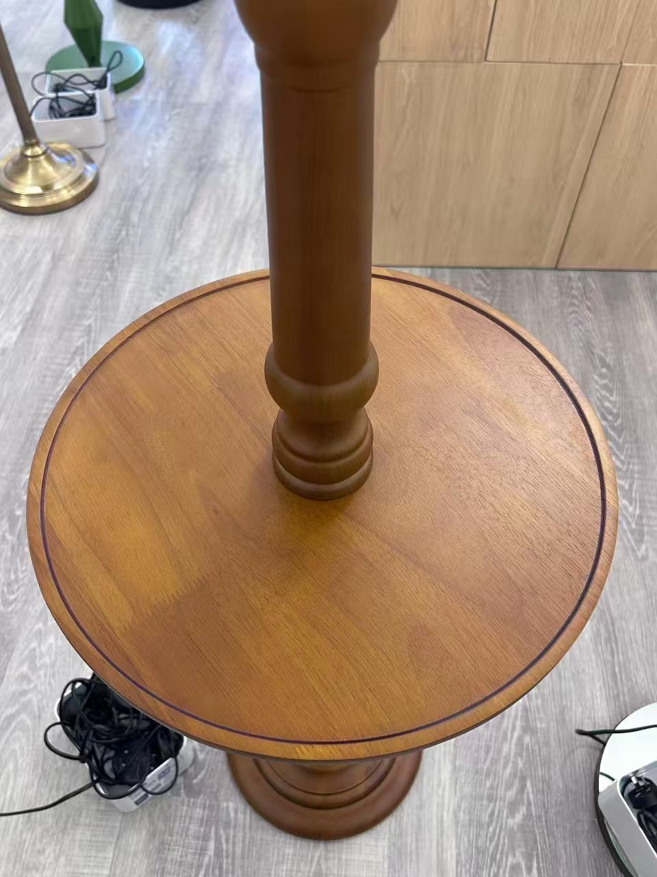 Verde Tray Wood Fabric Floor Lamp