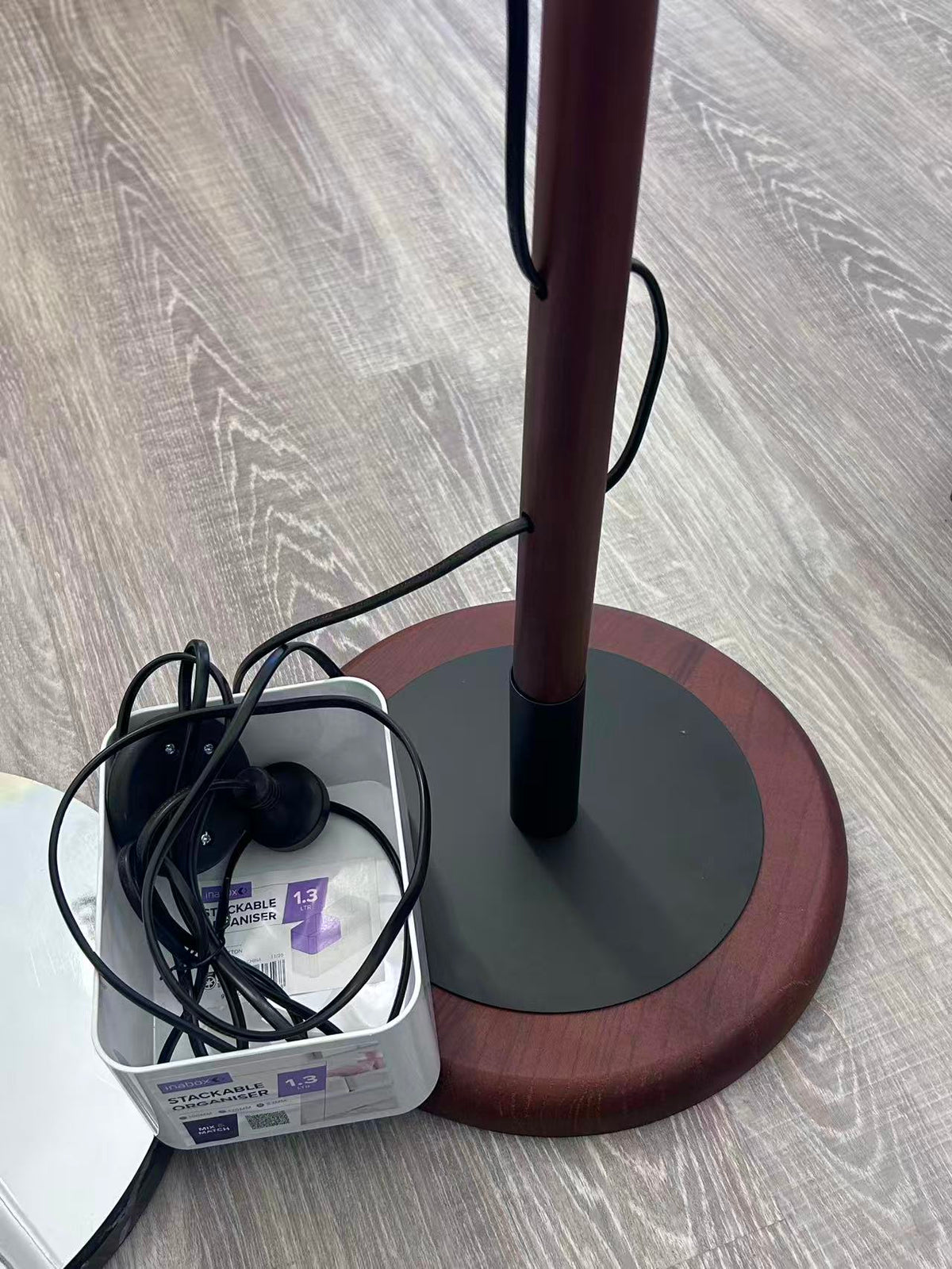 Linea Shade Fabric Wood Floor Lamp