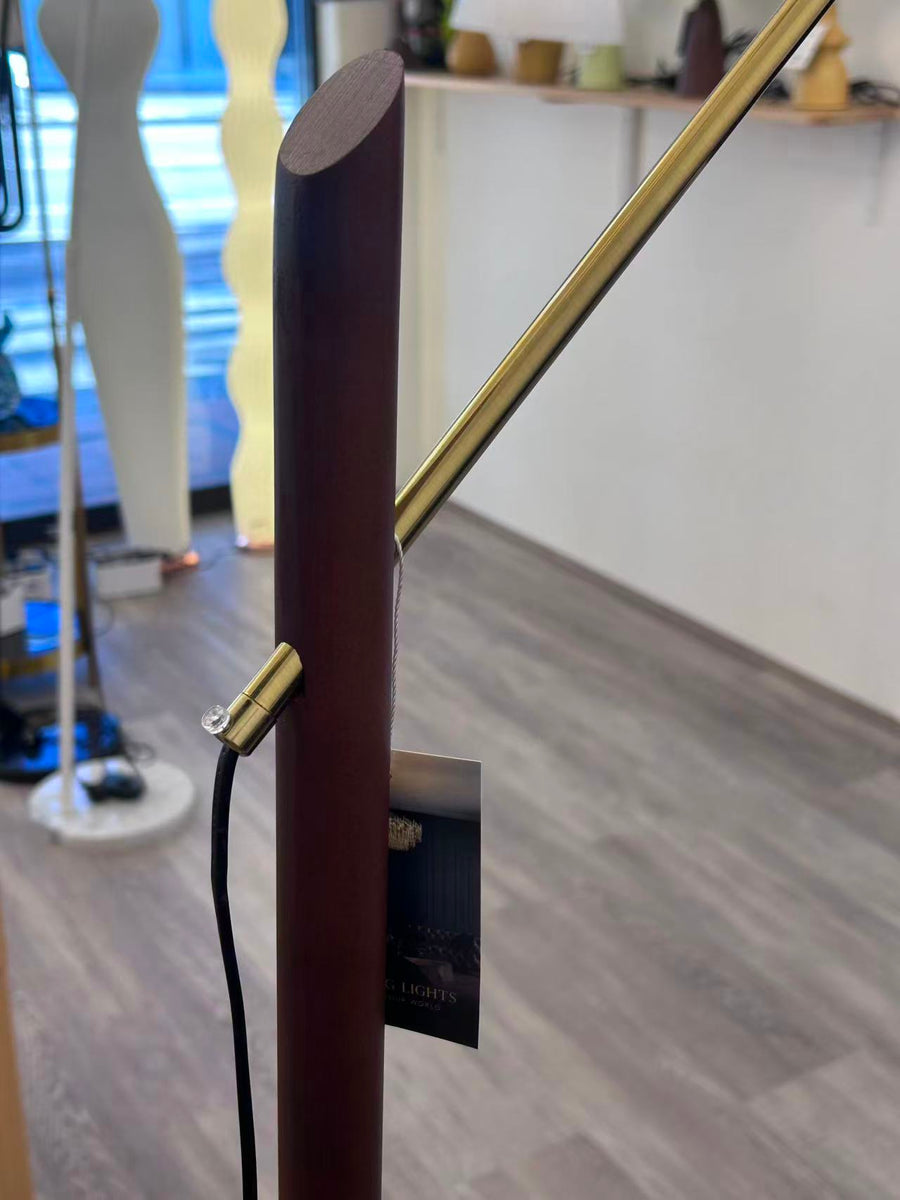 Linea Shade Fabric Wood Floor Lamp