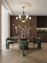 Heritage Scroll Tulip Glass Chandelier
