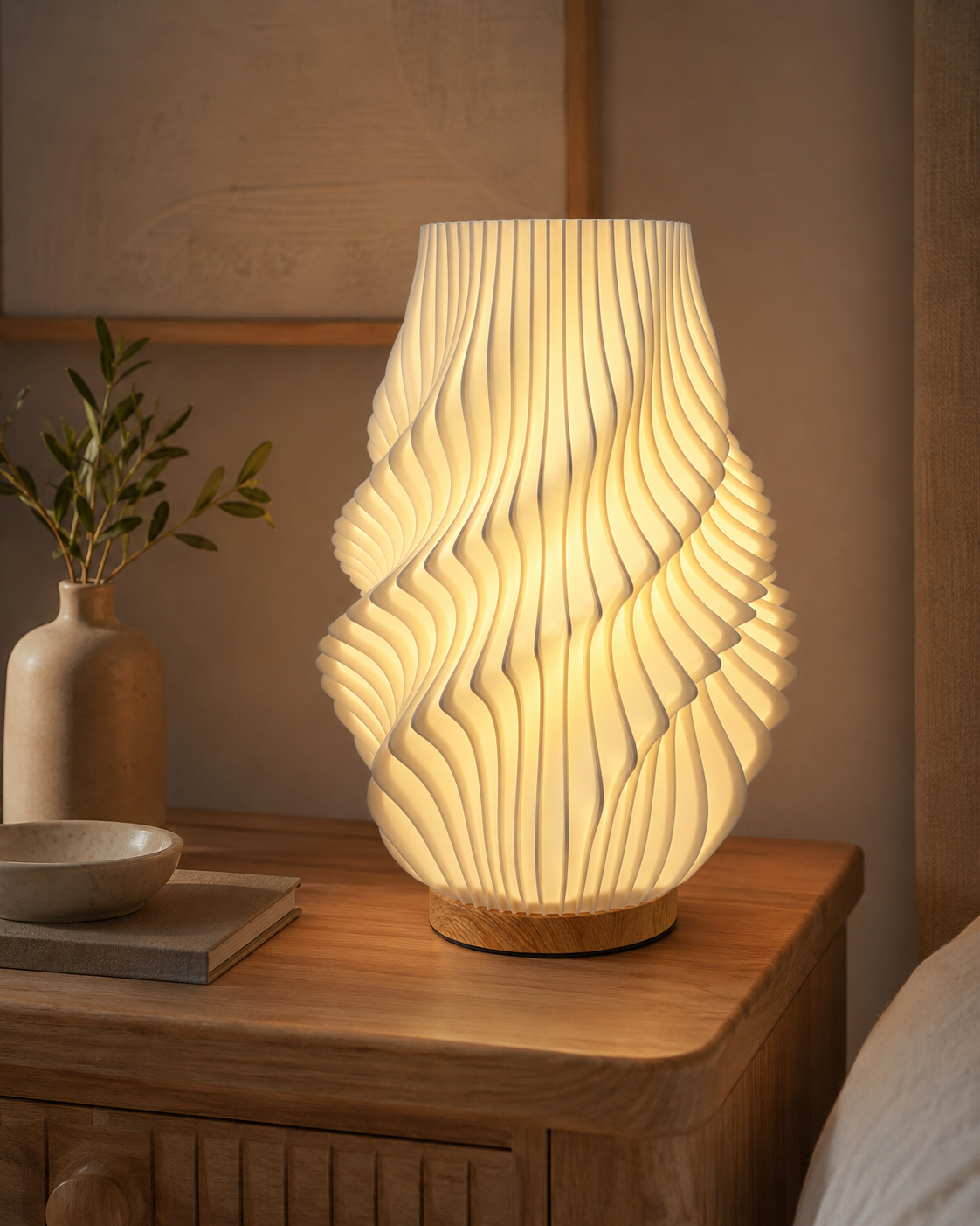 Curve 3D Printed Sculptural Table Lamp