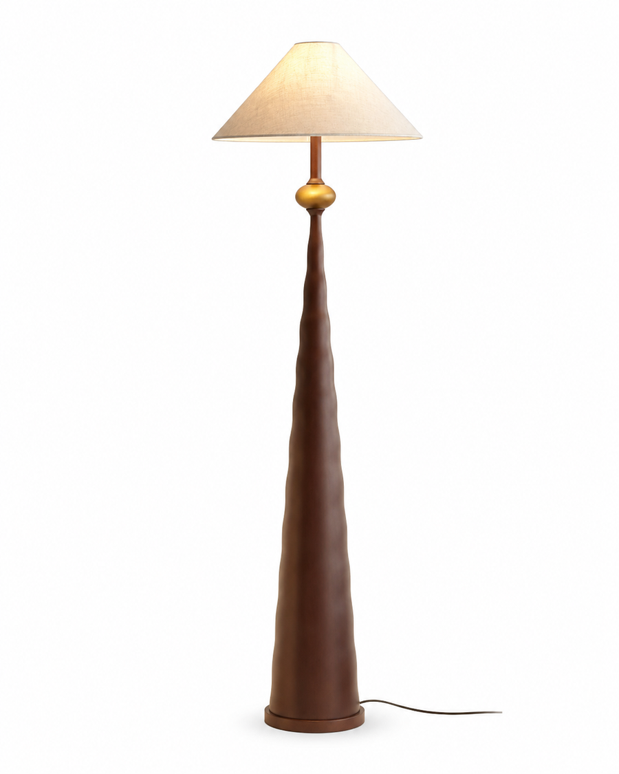 Terra Column Fabric Shade Floor Lamp