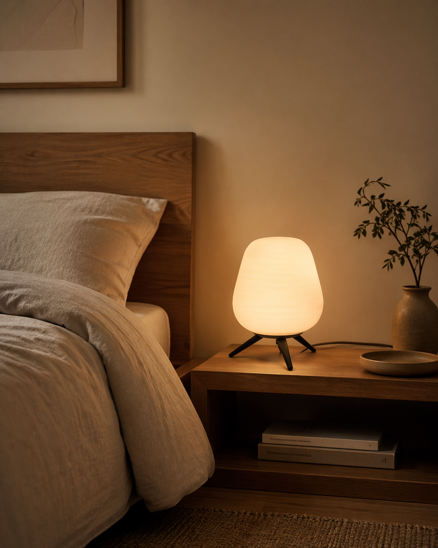 Glow Pod Glass Tripod Table Lamp