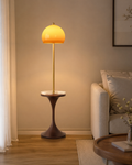 Amber Dome Side Table Floor Lamp