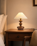 Classic Wood Fabric Shade Table Lamp