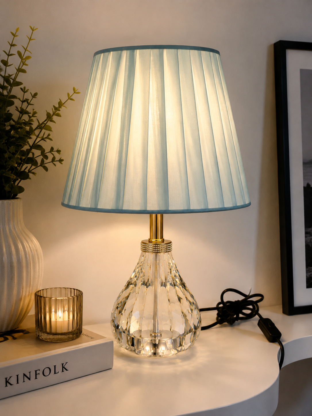 Navy Green Table Lamp