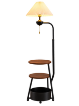Shelf Arc Wood Storage Floor Lamp