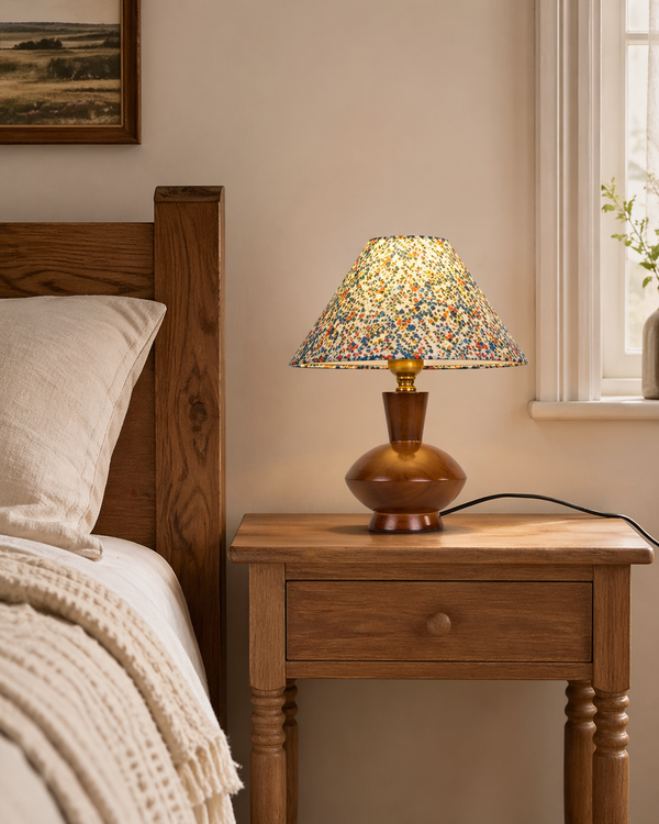 Flora Shade Wood Fabric Table Lamp