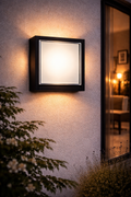 Frame Glow Outdoor Square Halo LED Sconce