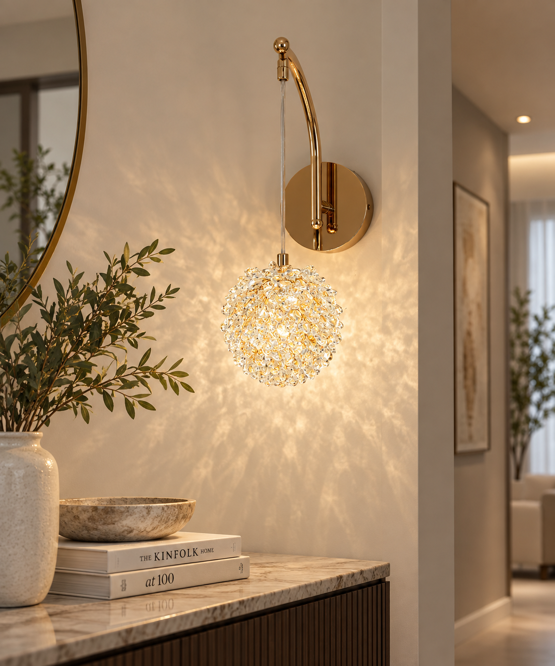 Crystal Globe LED Wall Light