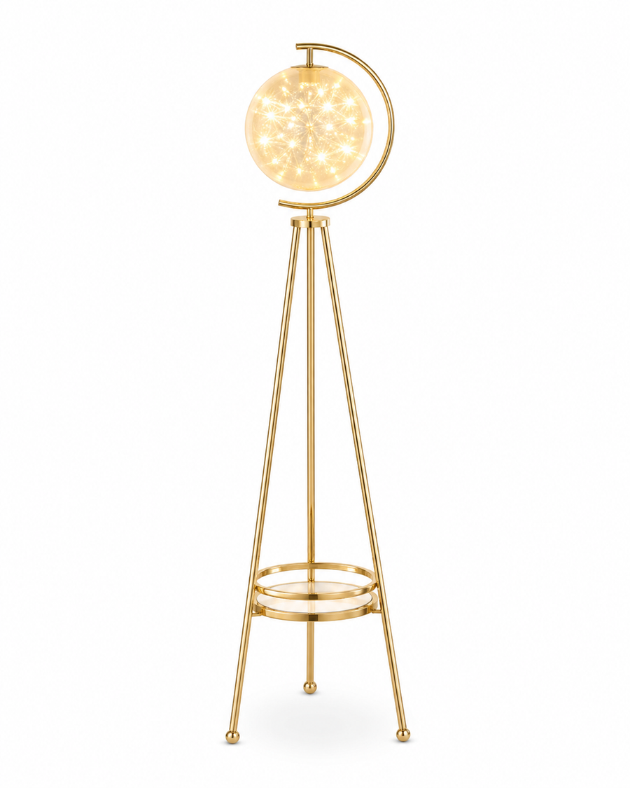 Orbit Glow Tripod Globe Floor Lamp