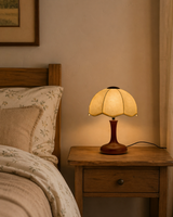 Petal Dome Wood Fabric Table Lamp