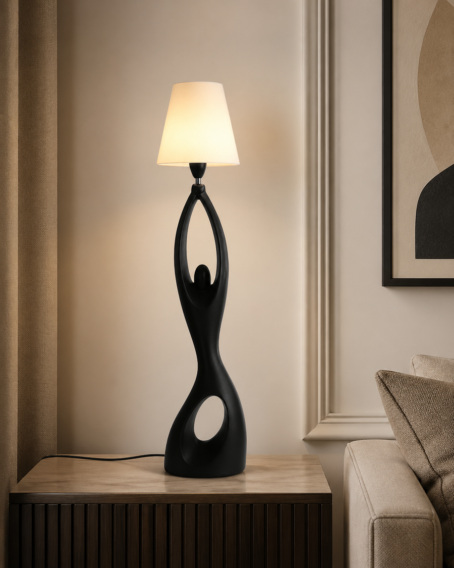 Sculpt Aura Fabric Shade Table Lamp