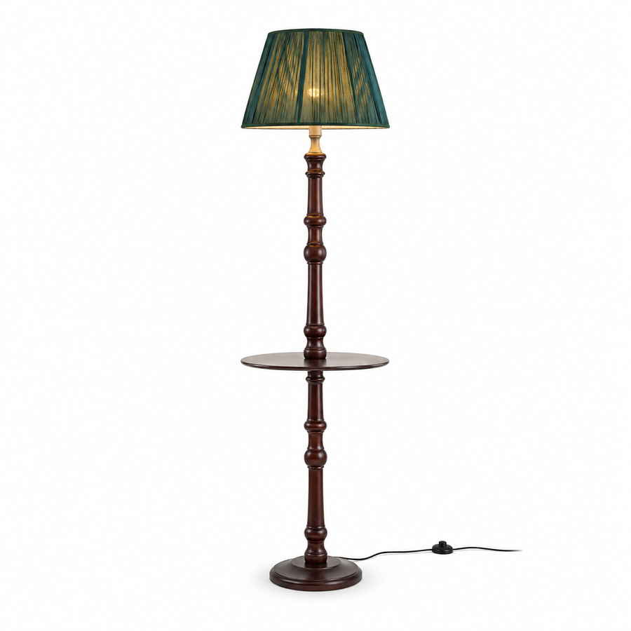 Verde Tray Wood Fabric Floor Lamp