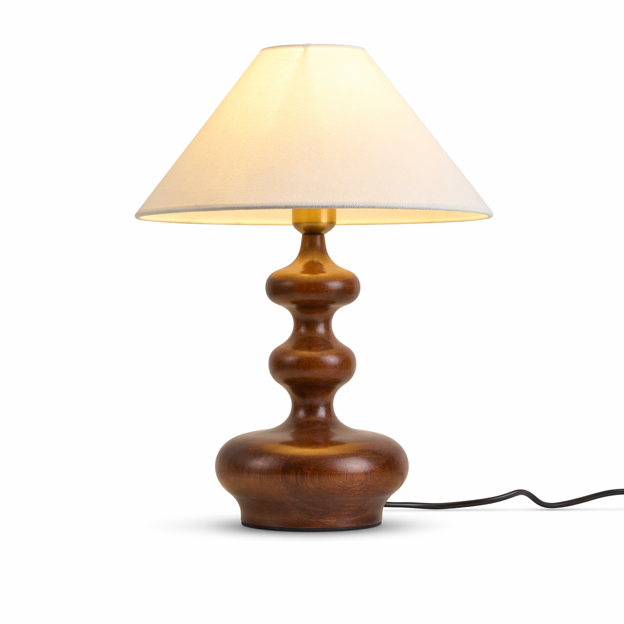 Classic Wood Fabric Shade Table Lamp