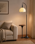 Petal Tray Arc Floor Lamp with Side Table - Wide Tray