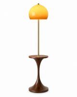 Amber Dome Side Table Floor Lamp