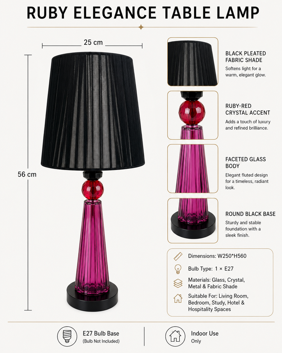 Ruby Elegance Table Lamp