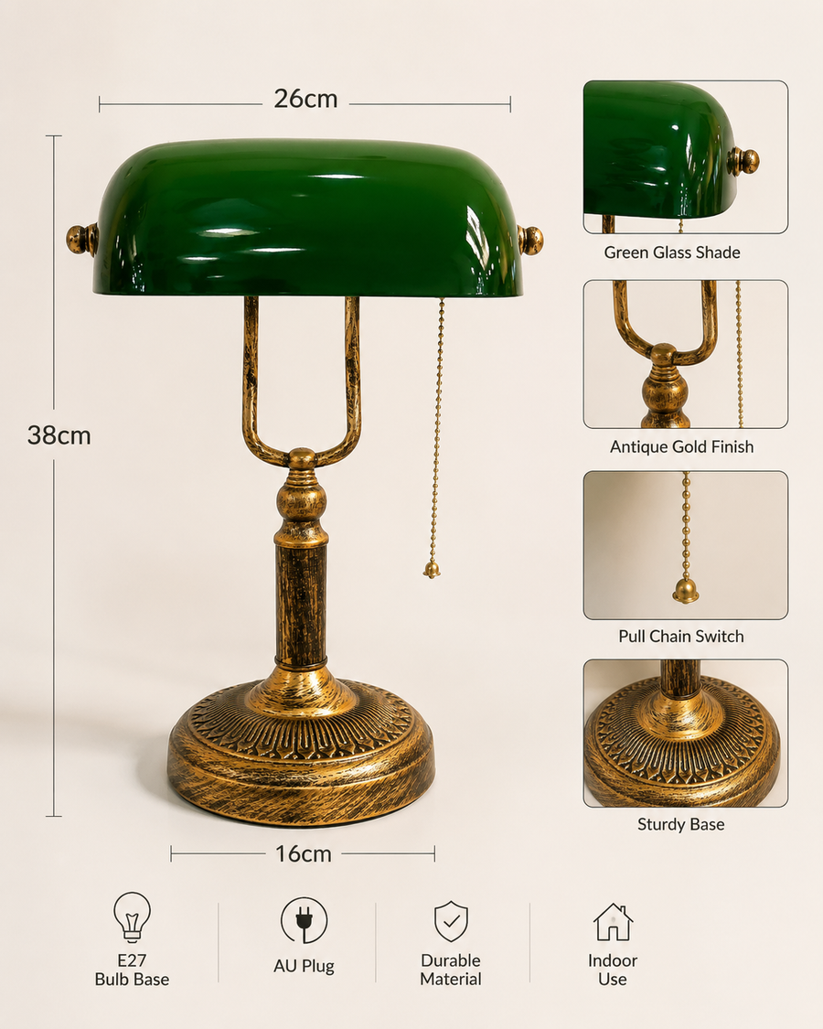 Classic Banker’s Desk Lamp with Pull Chain