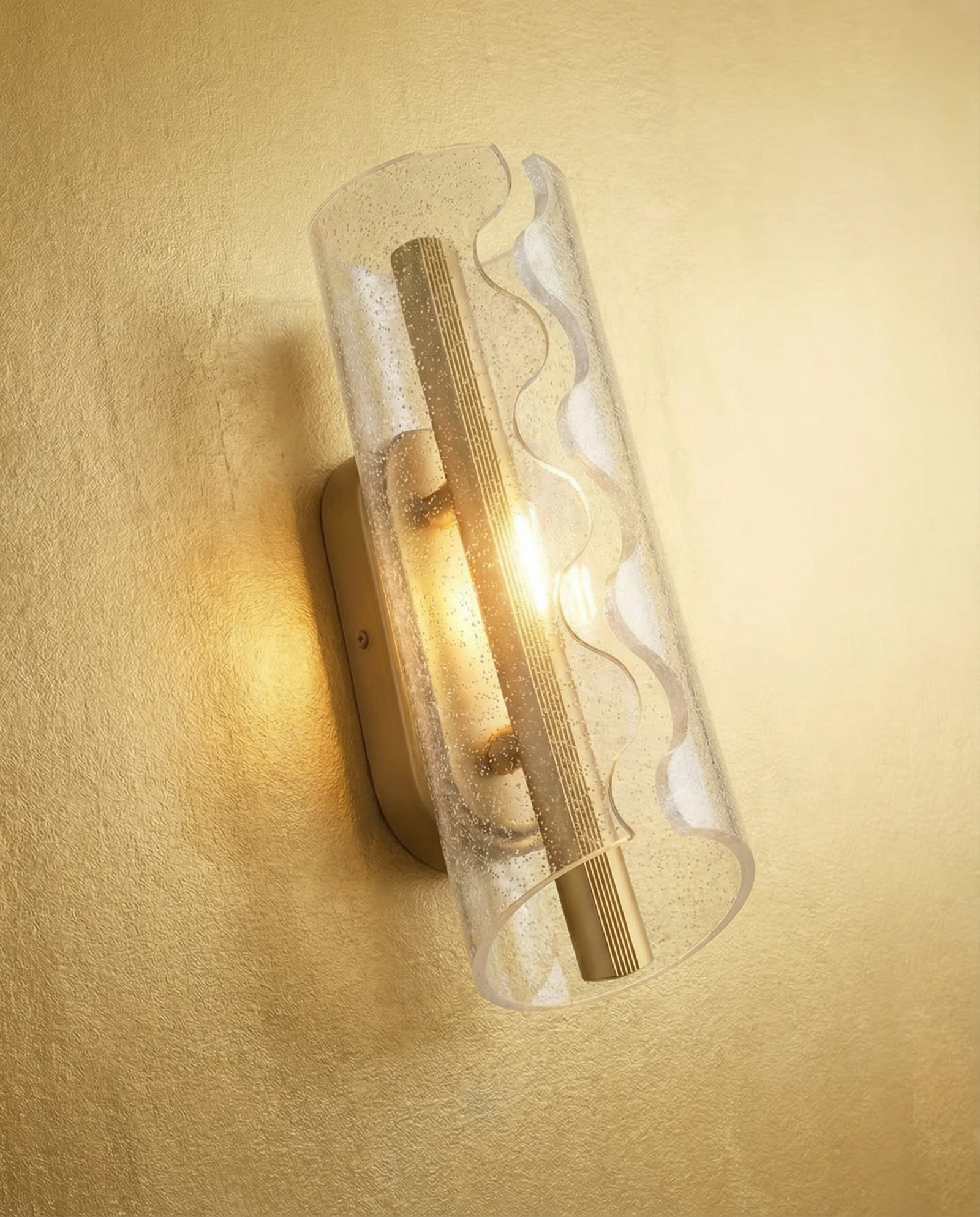 Ripple Seeded Acryllic Wall Sconce