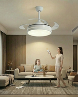 GlideFold Retractable Ceiling Fan with LED Light & Remote